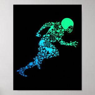 Poster Futebol americano de futebol masculino