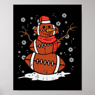 Poster Futebol Americano de Natal Xmas Esporte Men