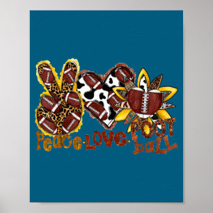Poster Futebol Americano Paz Futebol Leopardo Amor Amor