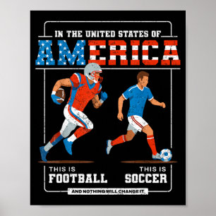 Poster Futebol Americano Vs Futebol Educacional Patriótic