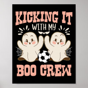 Poster Futebol Assustador de Halloween Chutando com Meu A
