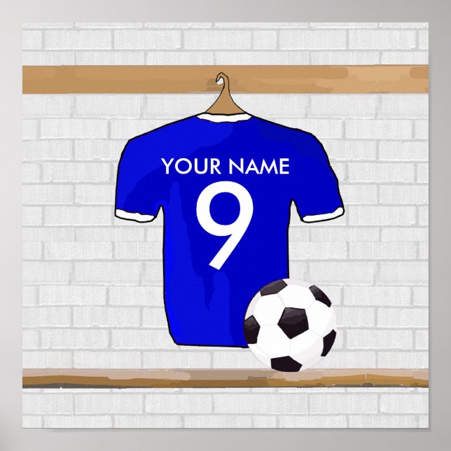 Poster Futebol branco personalizado Jersey (Frente)