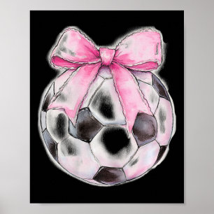 Poster Futebol Byll Rosa Coquette Laço Fita Delicada Meni