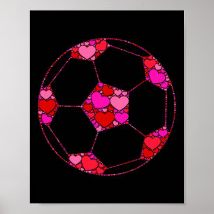Poster Futebol Byll Rosa Coração Vermelho Para Mulheres H