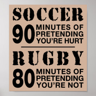 Poster Futebol contra o rugby