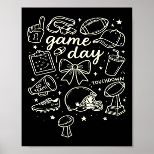 Poster Futebol Coquete Laço Futebol Mãe Dia de Jogo Mulhe