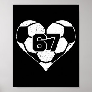 Poster Futebol Coração Número 67 Camisa Estilo Esportes F