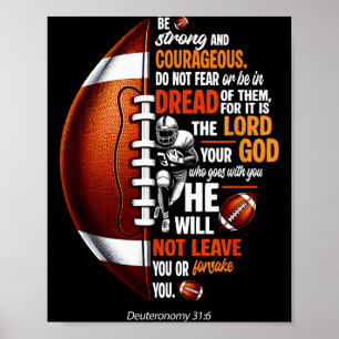 Poster Futebol Cristão Deuteronômio 31 6 Bíblia Cristã