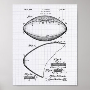 Pôster Futebol de 1939 Arte Patente - Codificação Lined