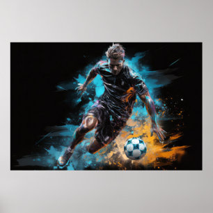 Poster Futebol de ação Esporte pintura Abstrato