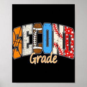 Poster Futebol De Basquete De Volta À Segunda Escola