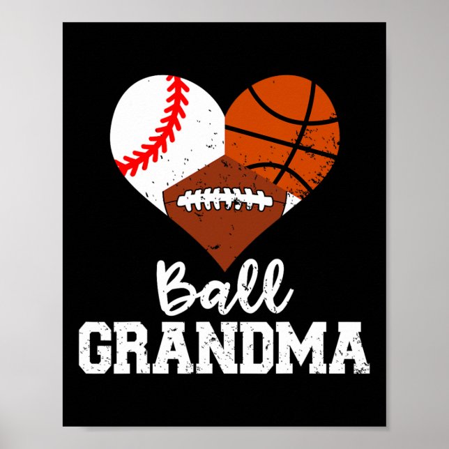 Poster Futebol de basquetebol da vovó (Frente)