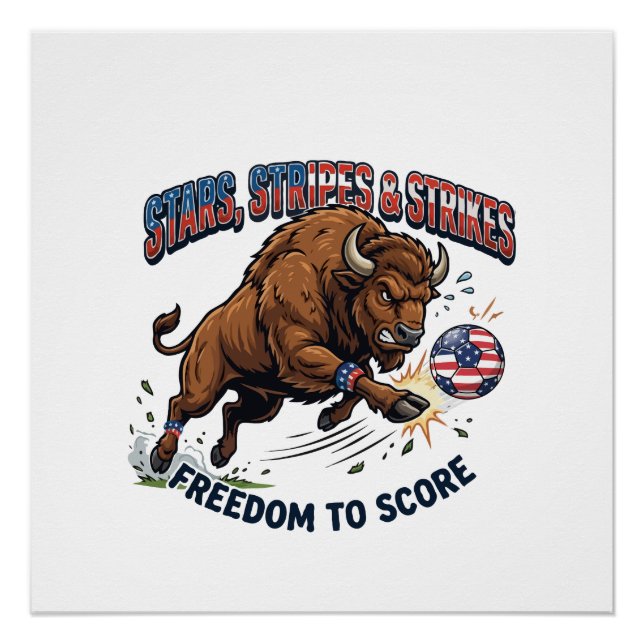 Pôster Futebol de Bisonte Americano: Liberdade para Marca (Frente)