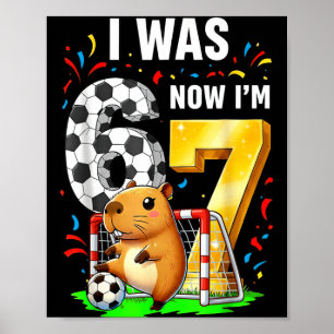 Poster Futebol de Capivara Aniversário Eu Tinha 6 Agora T