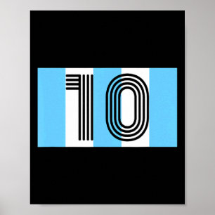 Poster Futebol de futebol vintage Diego Argentina número