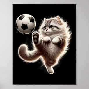 Poster Futebol de Gato Engraçado Ll Gato Jogando Futebol 