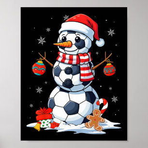 Poster Futebol de Natal Bylls Boneco de Neve Engraçado Ho