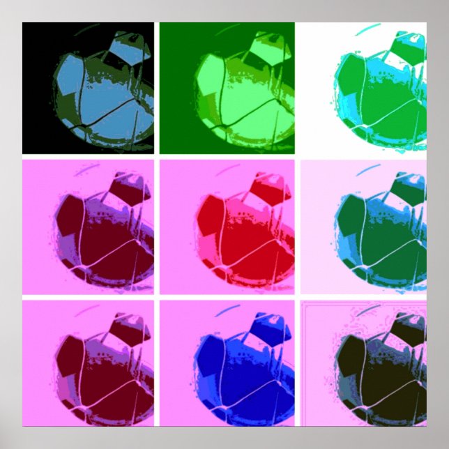 Pôster Futebol de pop Art - Futebol Europeu (Frente)