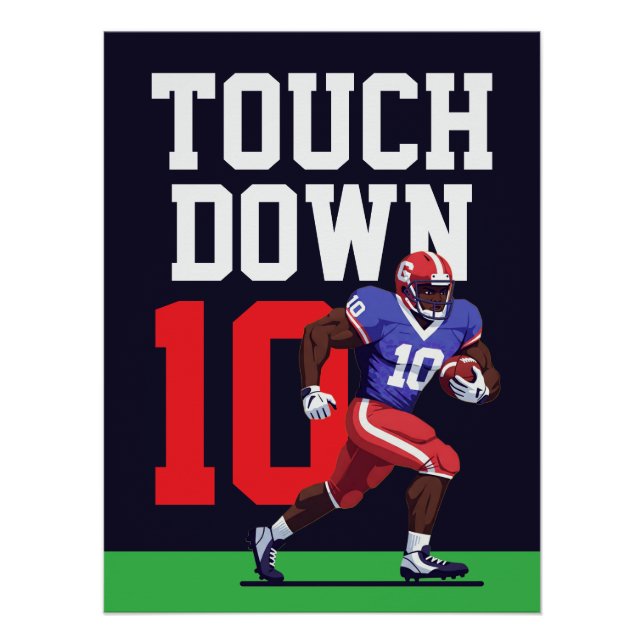 Pôster Futebol de Tempo de Touchdown (Frente)