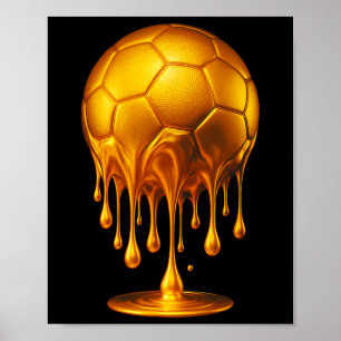 Poster Futebol Dourado Ll Dripping Futebol Dourado Goteja