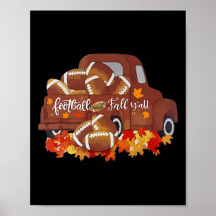Poster Futebol e outono Vintage Queda de Futebol