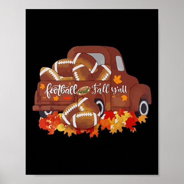 Poster Futebol e outono Vintage Queda de Futebol (Frente)