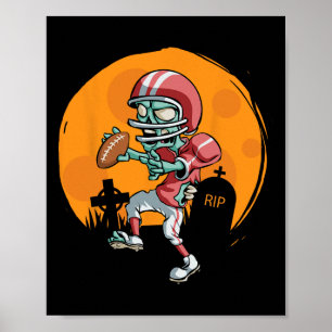 Poster Futebol engraçado Zombie Player do Halloween Espor