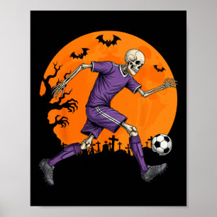 Poster Futebol Esqueleto Halloween Futebol Assustador Men