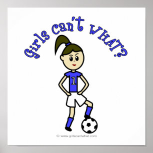 Poster Futebol feminino em uniforme azul
