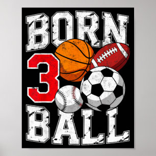 Poster Futebol futebol basquetebol menino de 3 anos de id