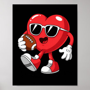 Poster Futebol Hearts Dia de os namorados Boys Men Toddl