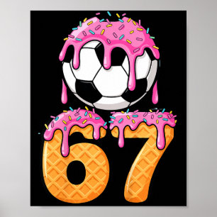 Poster Futebol Infantil Gotejamento Número 67 Jogador de