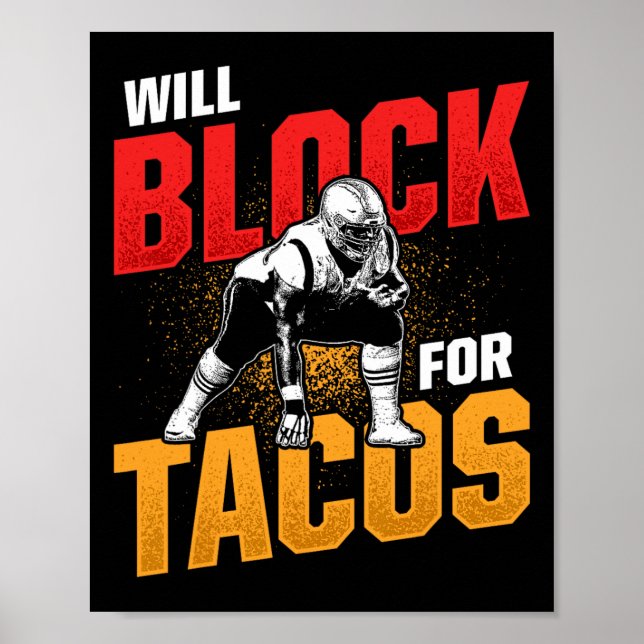 Poster Futebol Lineman Para Tacos Defensivos (Frente)