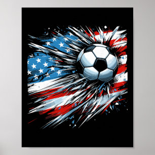 Poster Futebol Ll 4 De Julho Meninos Bandeira Americana P