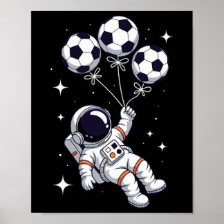 Poster Futebol Ll Lloon Astronauta Flutuante Espaço 