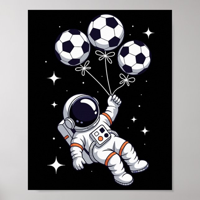 Poster Futebol Ll Lloon Astronauta Flutuante Espaço  (Frente)