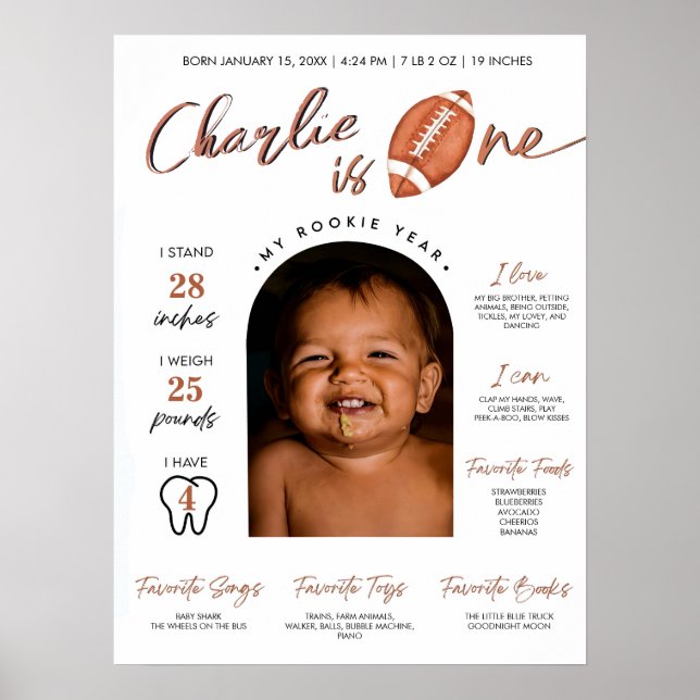 Poster Futebol minimalista novato do primeiro ano (Frente)