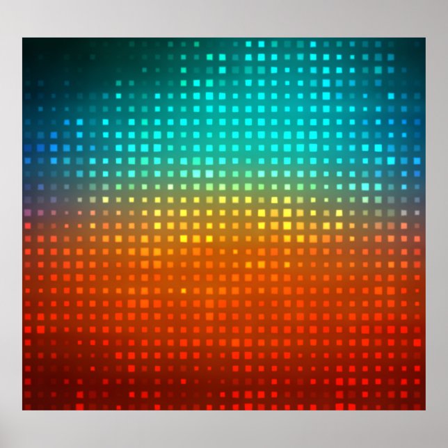 Poster Futebol multicolor abstrato, luzes artísticas. (Frente)