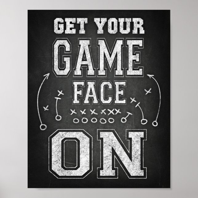 Poster Futebol OBTENHA SUA FACE DE JOGO NO Sign Chalk Imp (Frente)