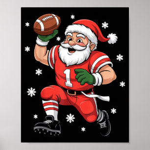 Poster Futebol Papai Noel Guarda-Linhas Natal Quarterback