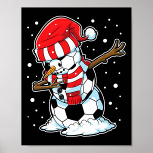 Poster Futebol Papai Noel Homem de Neve Dabbing Byll Meni