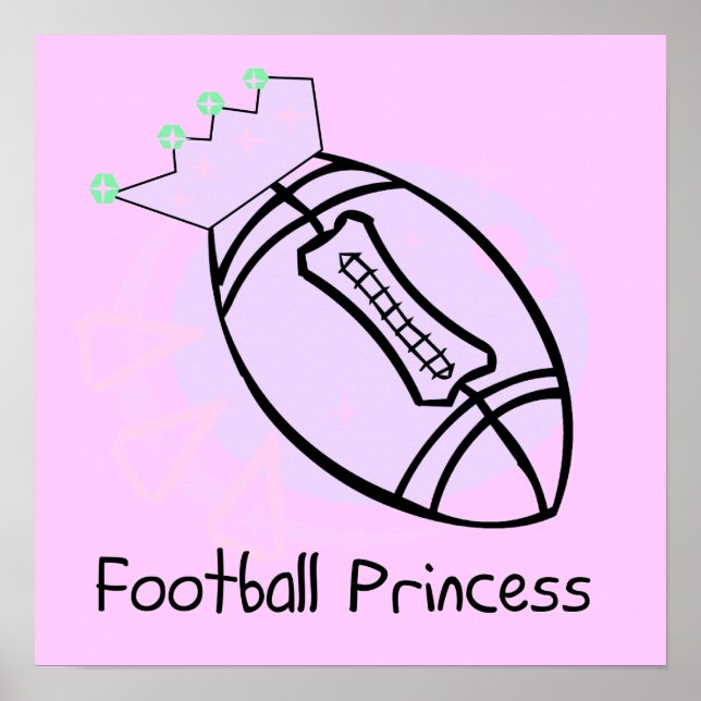 Pôster Futebol Princesa T-shirts e presentes (Frente)