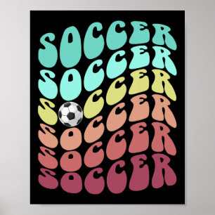 Poster Futebol retrô apenas menino menina que ama jogar c