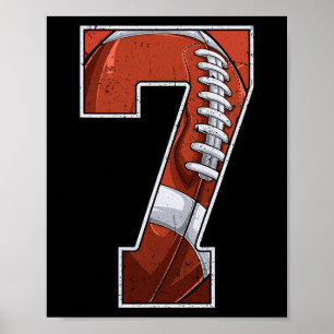 Poster Futebol Sétimo 7º Aniversário Menino 7 Sete Anos d