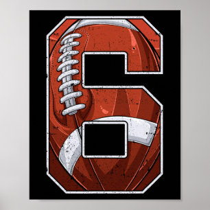 Poster Futebol Sexto 6º Aniversário Menino Seis 6 Anos de