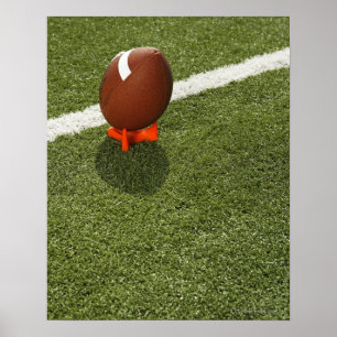 Poster Futebol sobre o T no campo de futebol, elevado