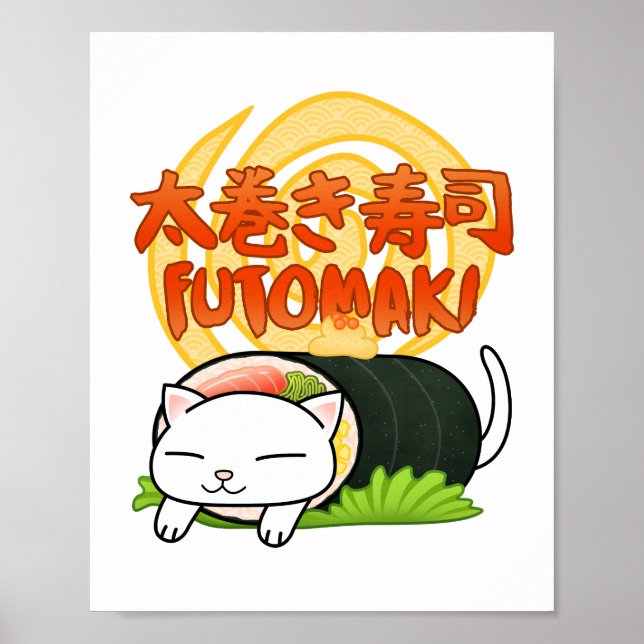 Poster Futomaki Sushi Cat (Frente)
