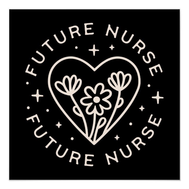 Pôster Futuras afirmações de enfermeira florais cita pret (Frente)