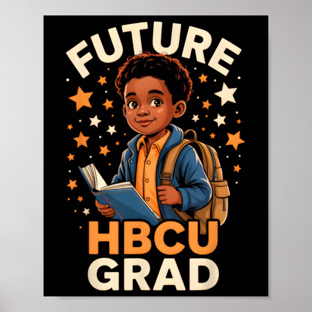 Poster Future Hbcu Graduate Afro Black Boy College Gradua (Frente)