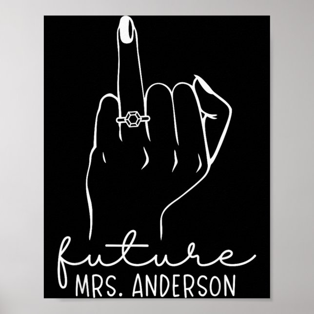 Poster Future Mrs. Anderson New Bridal To Be Fiance Bache (Frente)